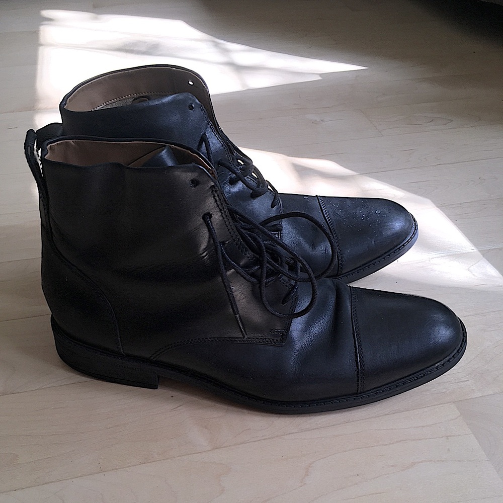 Clarks black lace-up boots